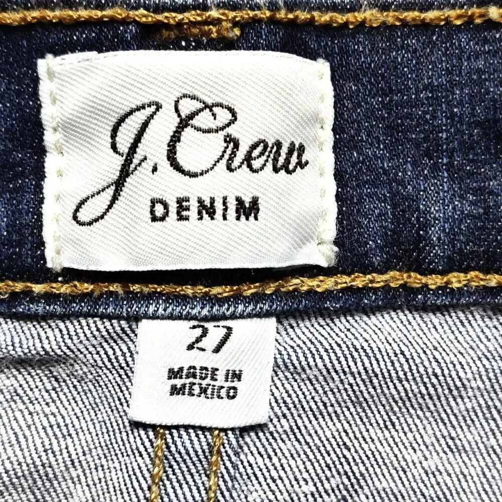 J.Crew Billie Demi Boot Crop Jeans Women's 27 High Rise Dark Wash Stretch Denim